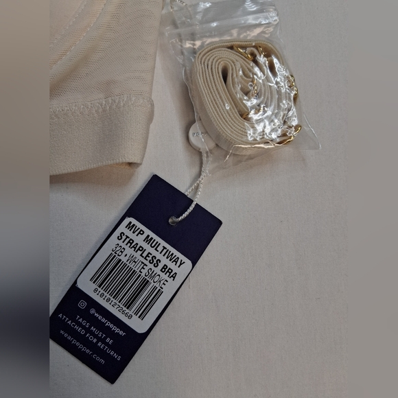 NEW Pepper MVP Multiway Strapless Bra Size 32B White Smoke New W/Tag - Picture 4 of 15